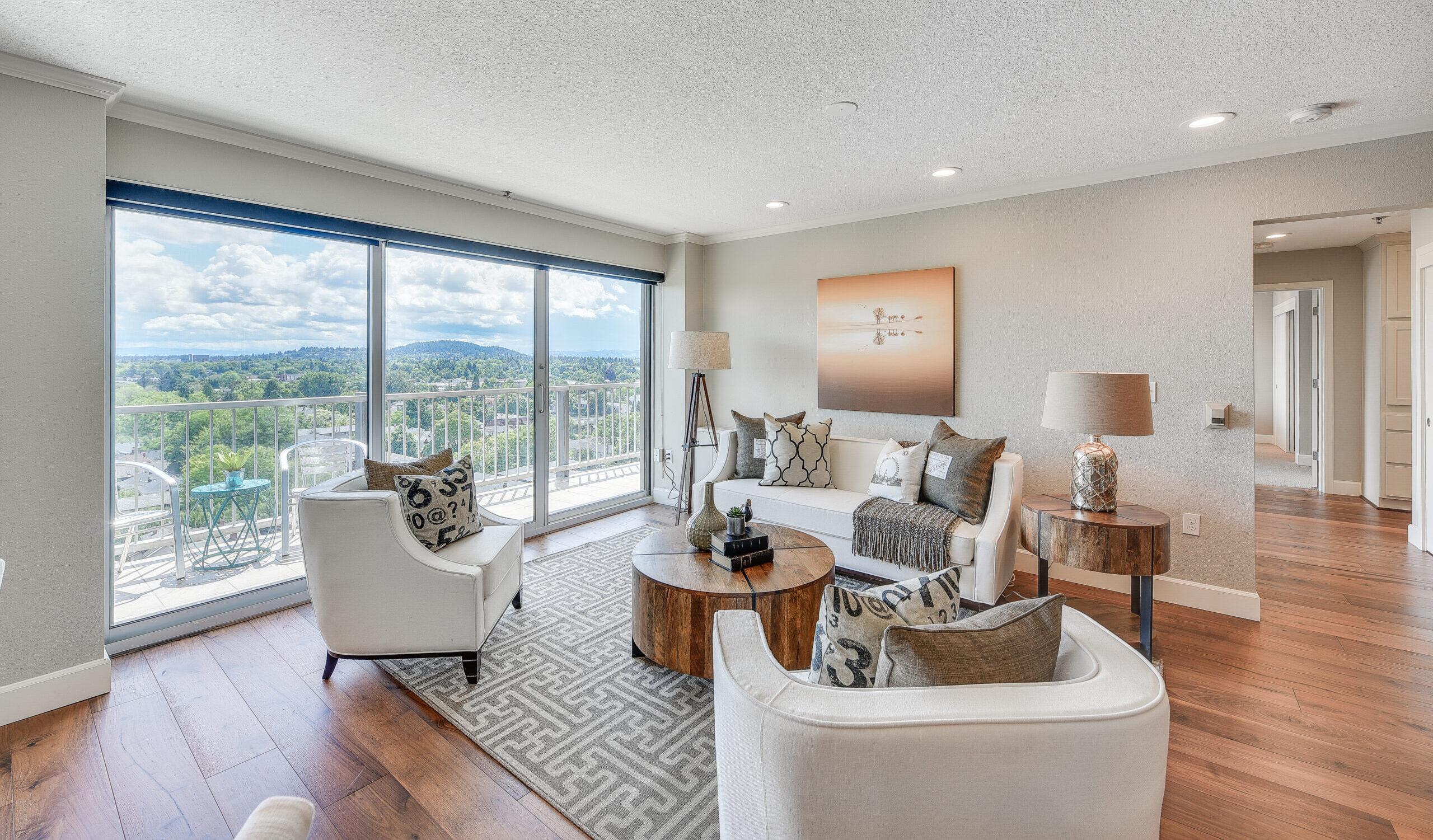 Living room of a Holladay Park Plaza residence.